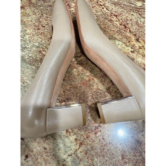 DONALD J. PLINER Corin Beige Leather  block heels SZ 9 1/2M - Picture 6 of 14